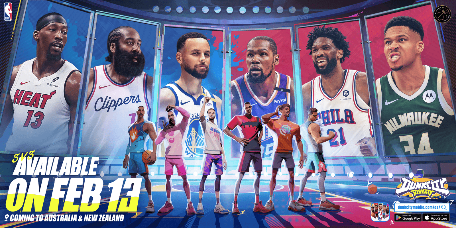 Curry, Durant, and Adebayo star in Dunk City Dynasty’s AU/NZ Soft Launch