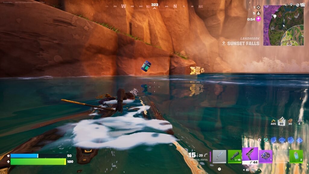 Fortnite Loot at sunset falls