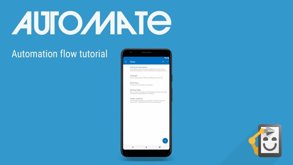 Automate by LlamaLab logo and on an android phone