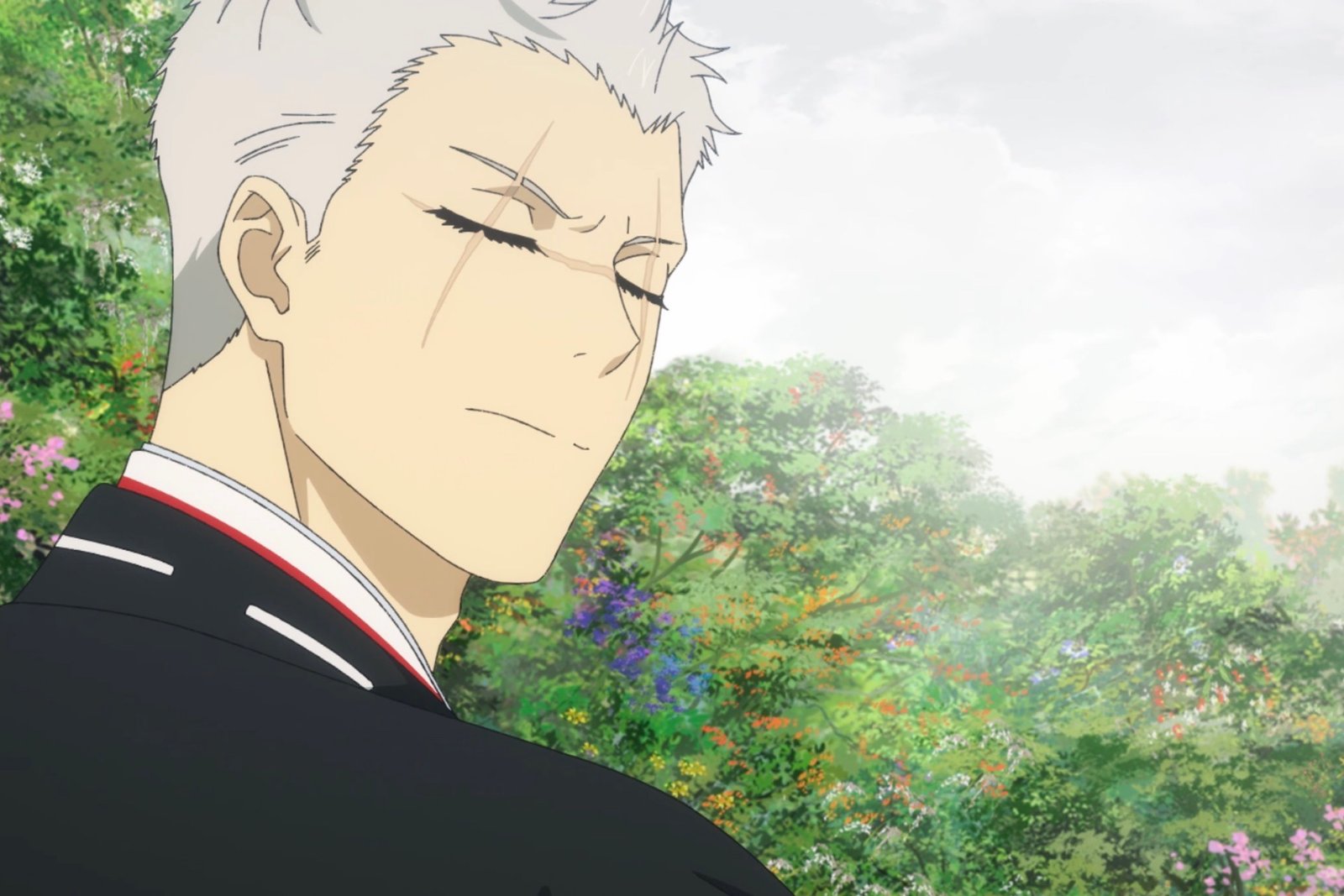 Shion Yamada Asaemon dutifully cuts down his target in Hell's Paradise, with a solemn look on his handsome face