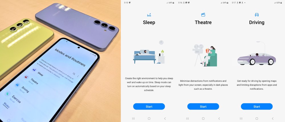 Samsung Modes and Routines on a galaxy device