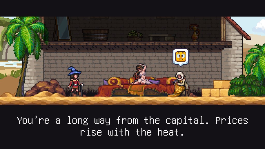 Yoyo arrives at the desert inn in Encounter: The Lost Cards, and is met by the Innkeeper and her daughter.