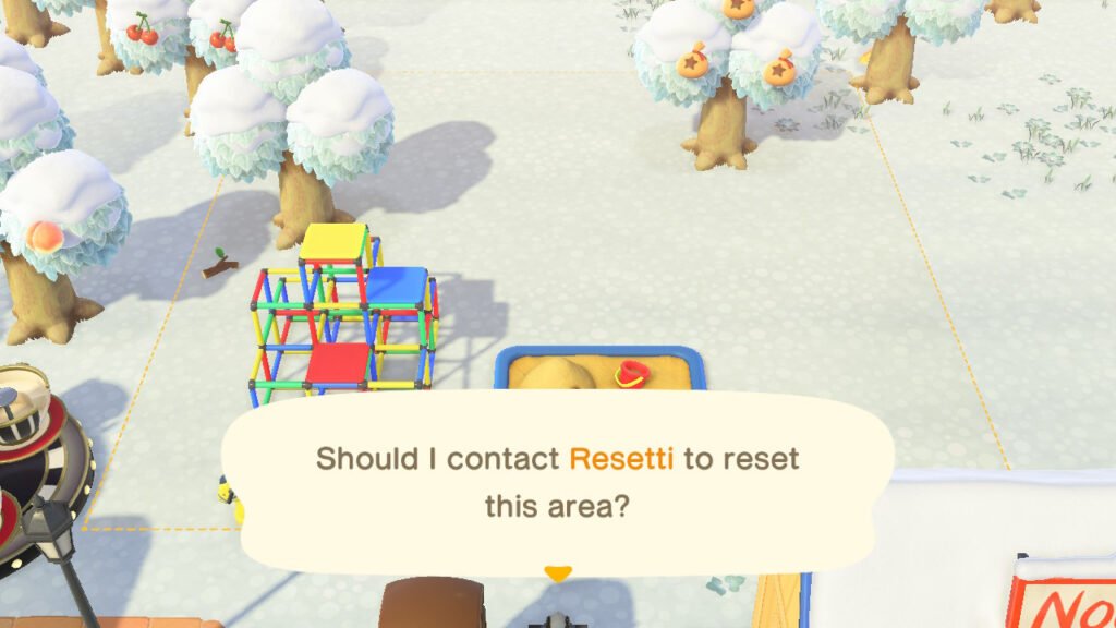 The player clarifying is the area to reset is final.