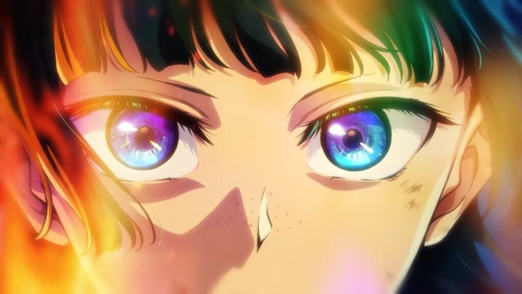 A close-up of Maomao's eyes in the Apothecary Diaries trailer for season 3 and the movie.