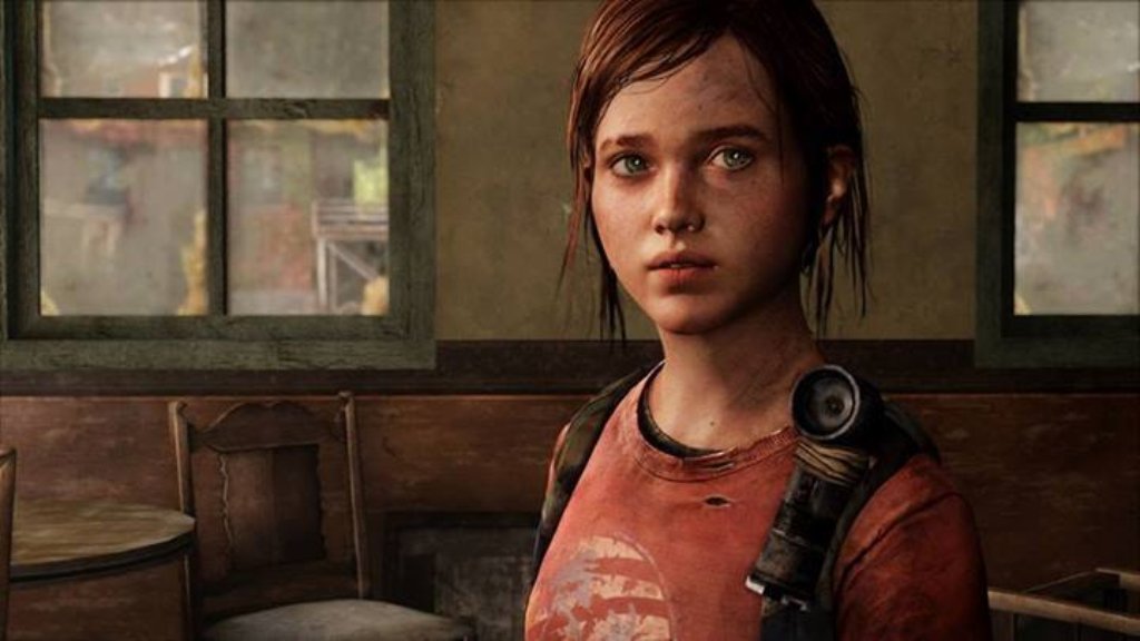 Ellie looks to the side in a brick building in The Last Of Us.