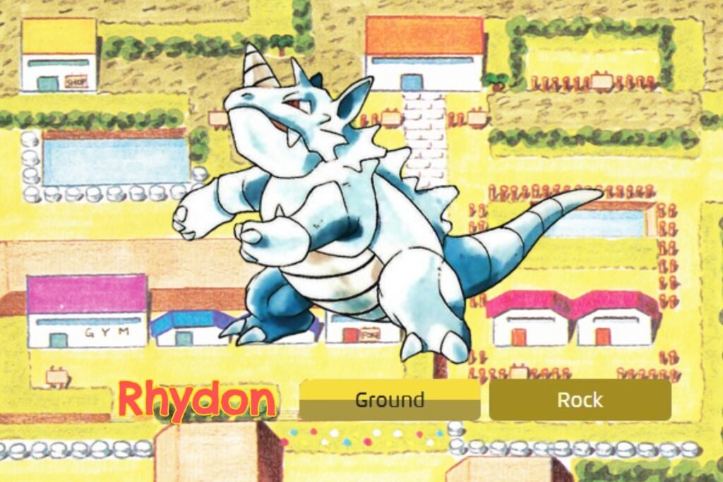 Rhydon's Original Design in Pokemon Generation 1 Games (Blue/Red)