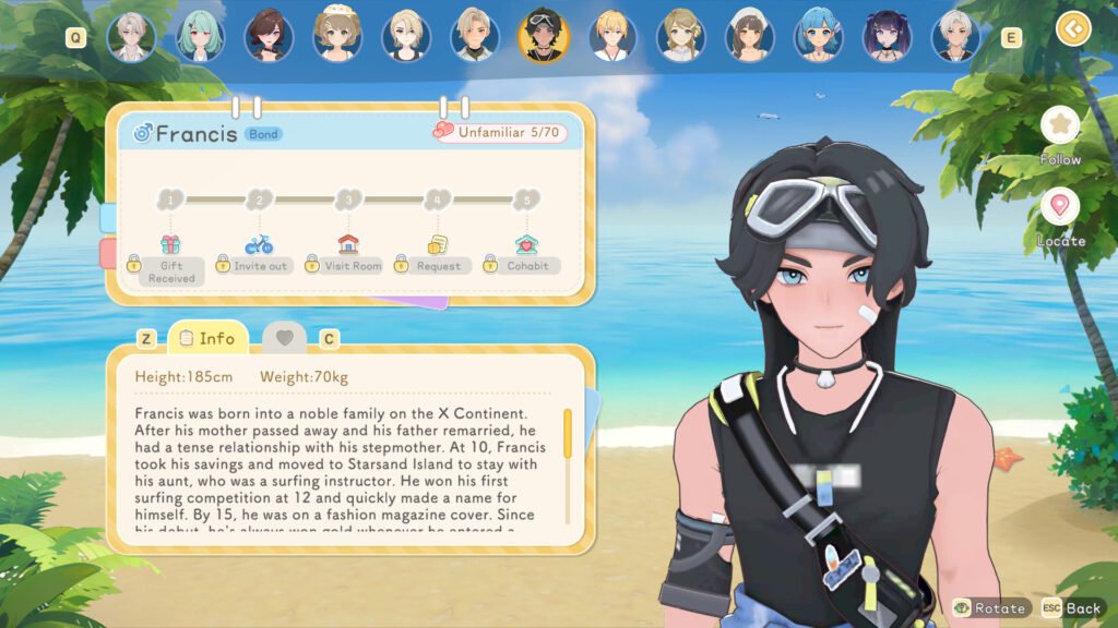 Francis from Starsand Island's bio.