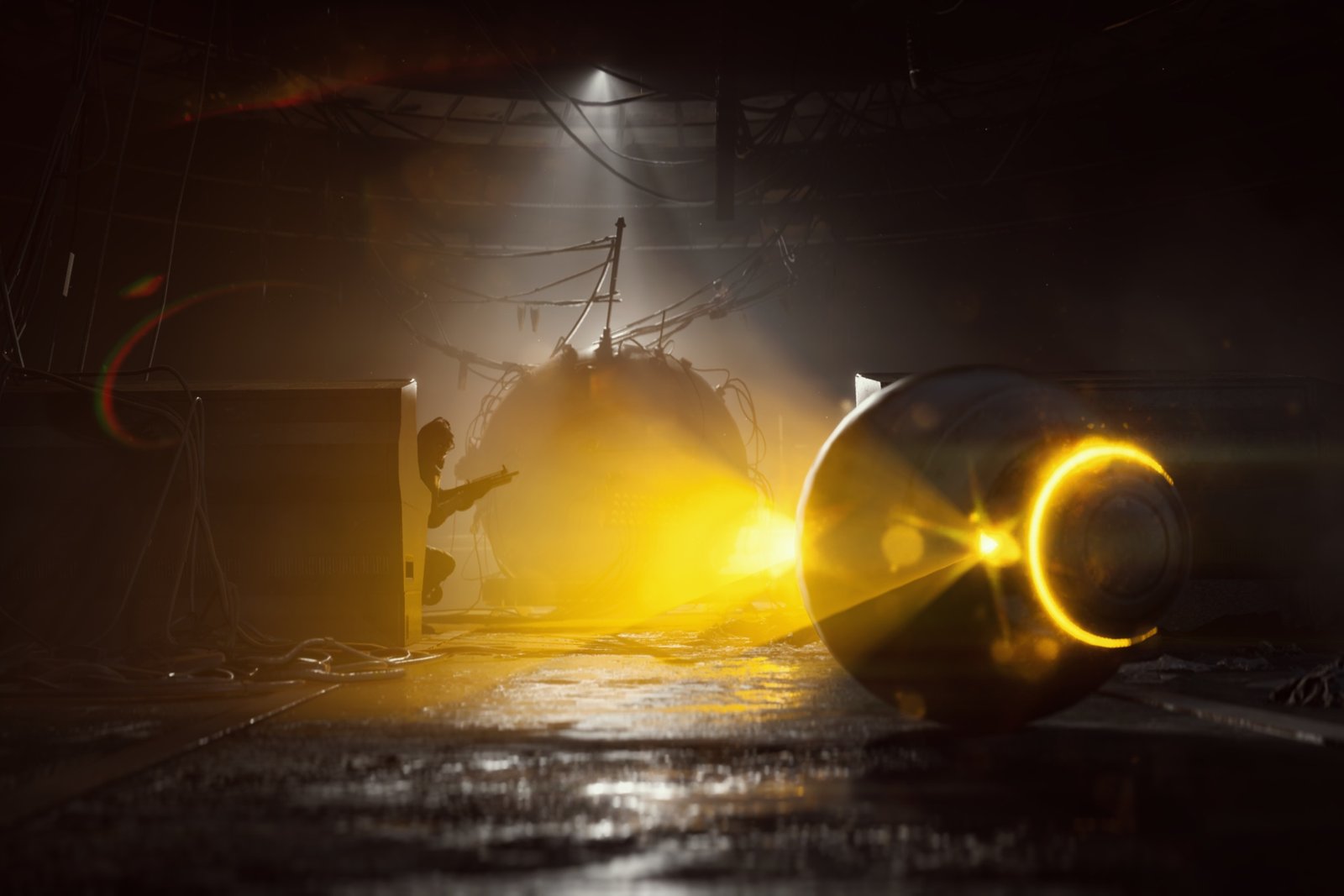 ARC Raiders player detected by a Fireball tries to hide while the enemy searches for him