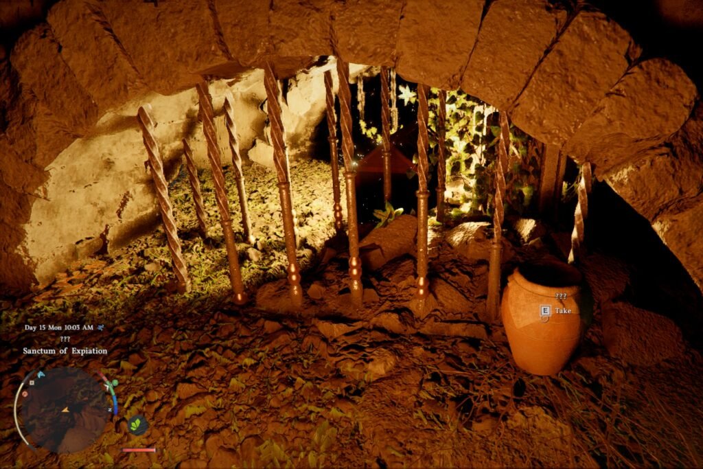A chest across some gratings in Crimson Desert