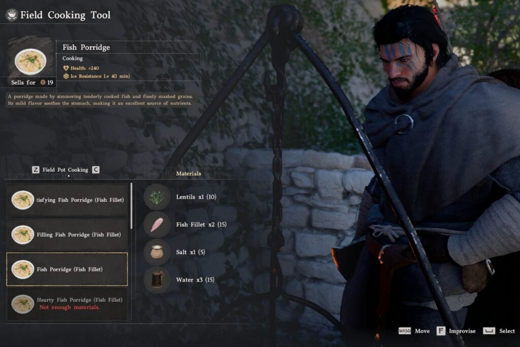 Cooking Fish Porridge in Crimson Desert.