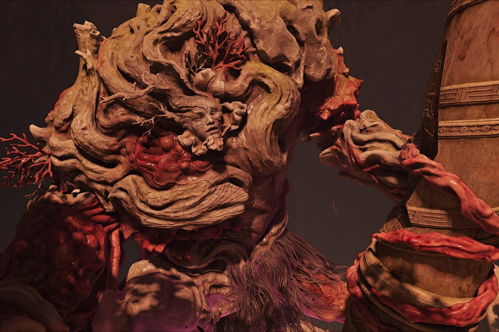 Close take of the first boss in Greedfall The Dying World