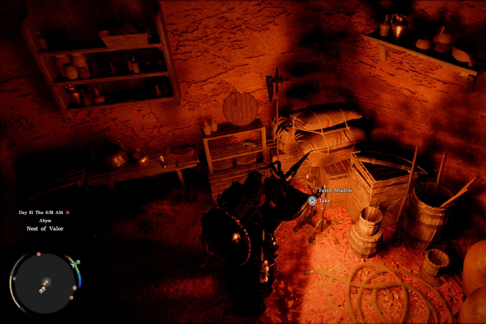 Kliff about to take the Fated Shadow in Crimson Desert.