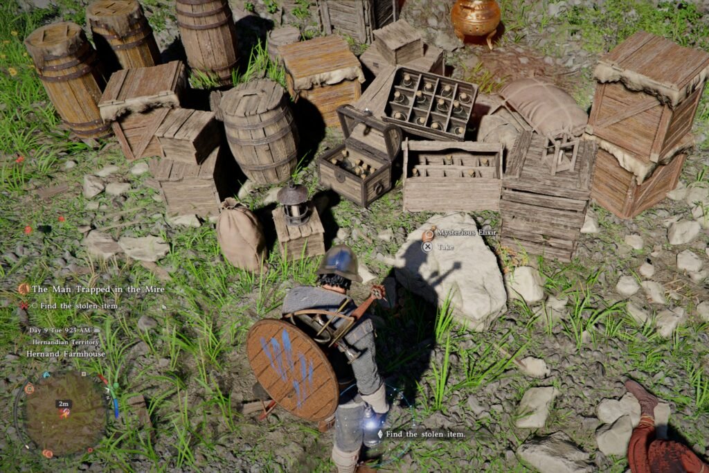 Kliff before the Mysterious Elixir quest item in Crimson Desert.