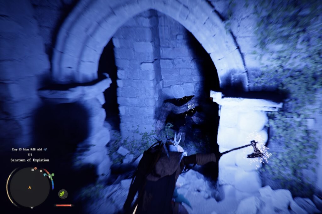 Kliff using Blinding Light on some vines in Crimes Desert.