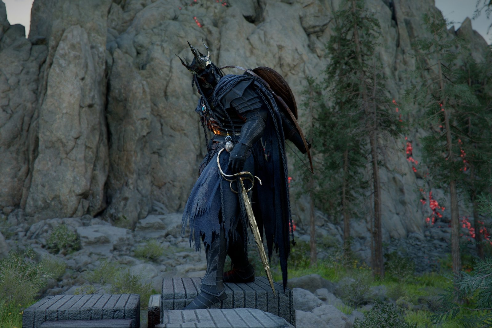 Kliff wearing the complete Frostcused Armor set in Crimson Desert.