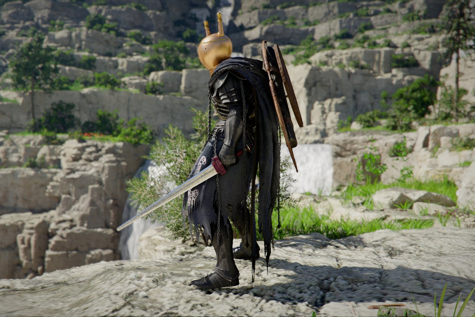 Kliff wielding the Legionary's Gladius Sword in Crimson Desert.