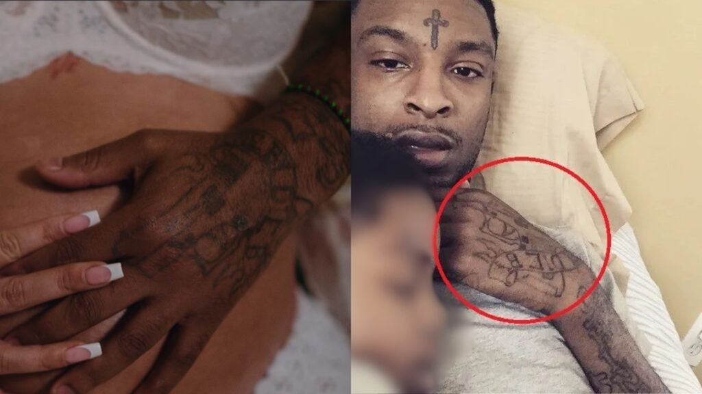 Latto Big Mama 21 Savage hand shot with the tattoo and other shot hand comparision
