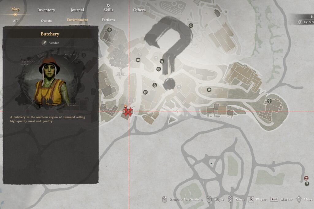 Location of Renee's Butchery in Crimson Desert.