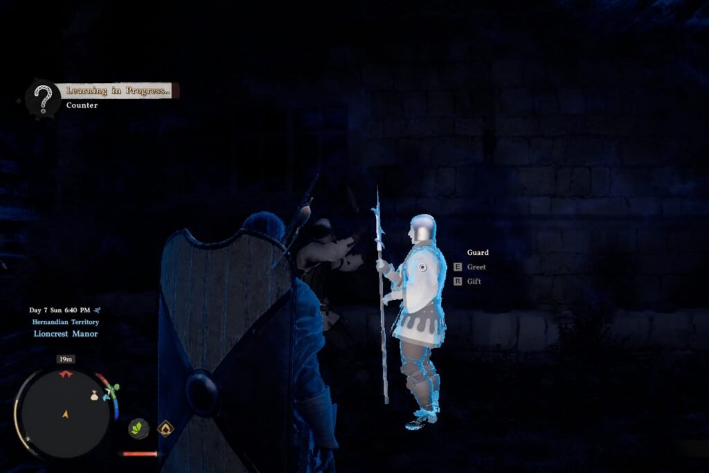 Observing guards practice the Counter ability in Crimson Desert.