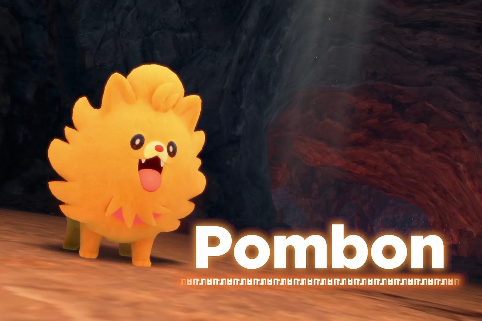 The Fire-Type starter Pombon, as seen in the reveal trailer for Pokemon Winds and Waves