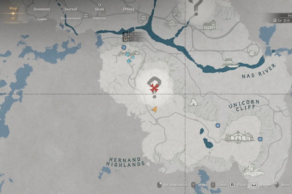 Pywel map showing source of Mysterious Energy in Crimson Desert.