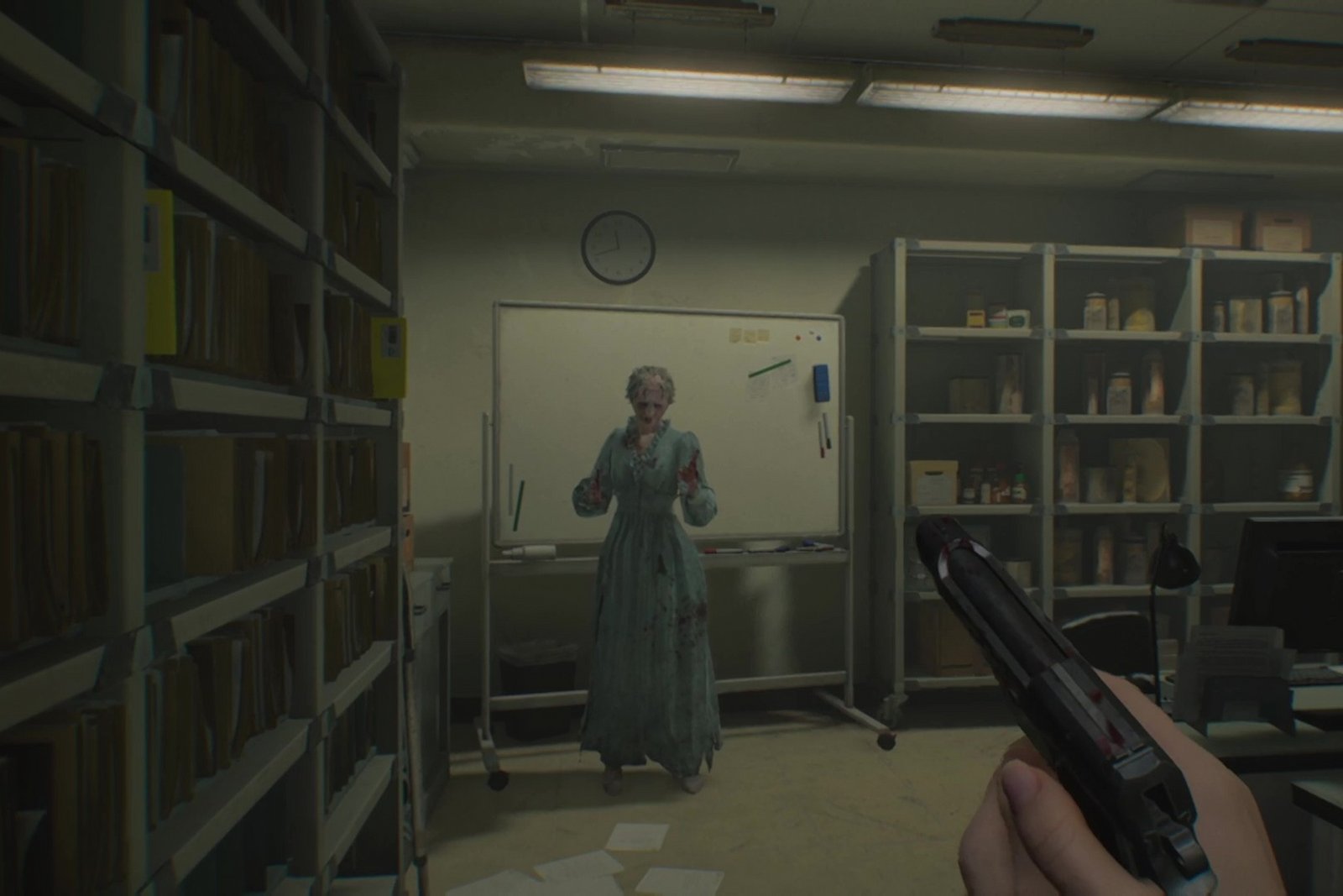 the east wing singing zombie in resident evil requiem