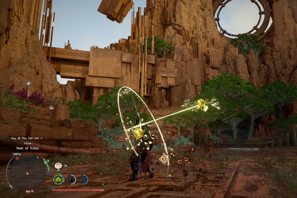 The Darkbringer spawning orbs in Crimson Desert.