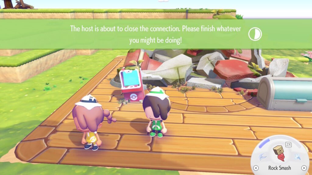 The host ending a game of GameShare in Pokemon Pokopia.