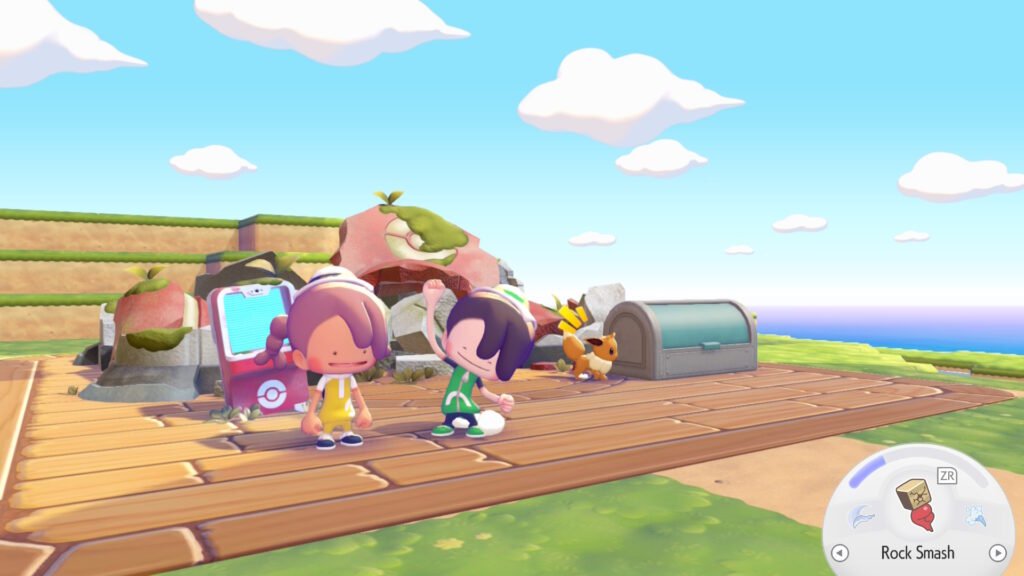 Two players together in a GameShare of Pokemon Pokopia.