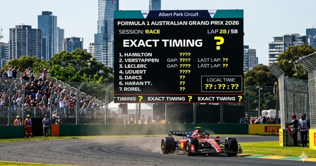 Timing of Australian Grand Prix F1